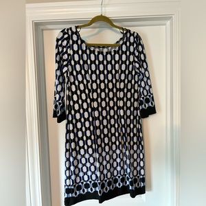 Blue and black dress